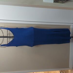 Royal blue knit midi dress